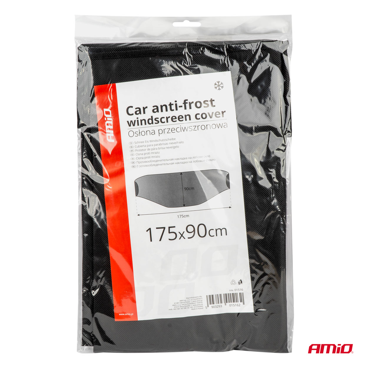 Sõiduauto jäätumisvastane esiklaasikate must 90 x 175cm