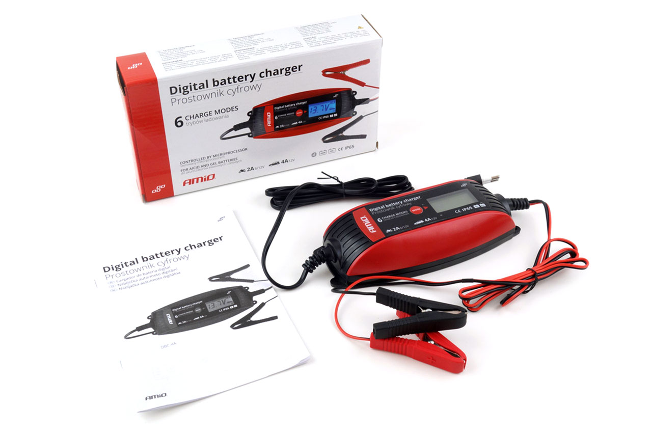 Akulaadija digitaalne Amio 6A/12V-2A/4A