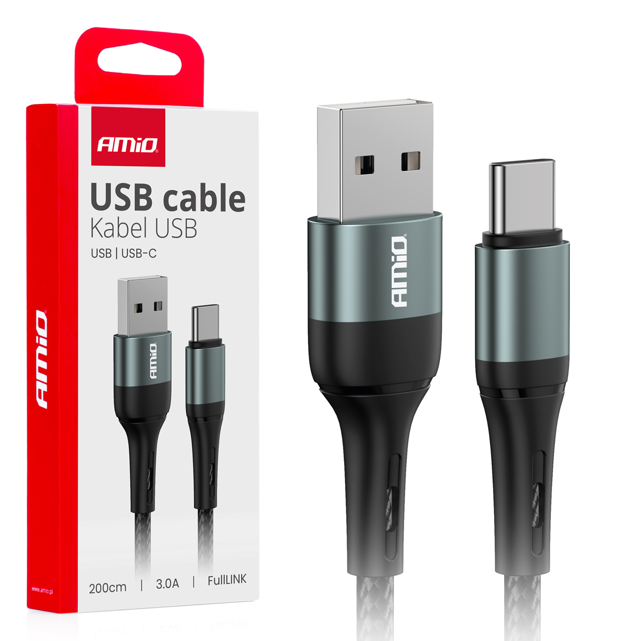 Amio USB to USB-C 3A 200cm