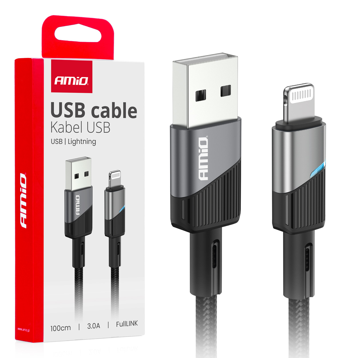 Amio laadimisjuhe  USB -  iPhone 3A 100cm