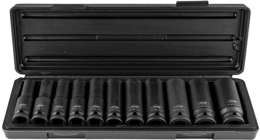 JBM pikkade löökpadrunite kompl. 11-osa 1/2" 10-24mm