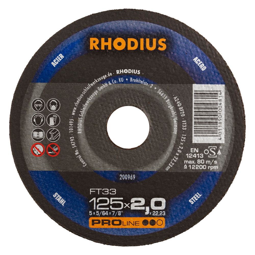 Lõikeketas Rhodius PRO FT33 met. 180x2mm