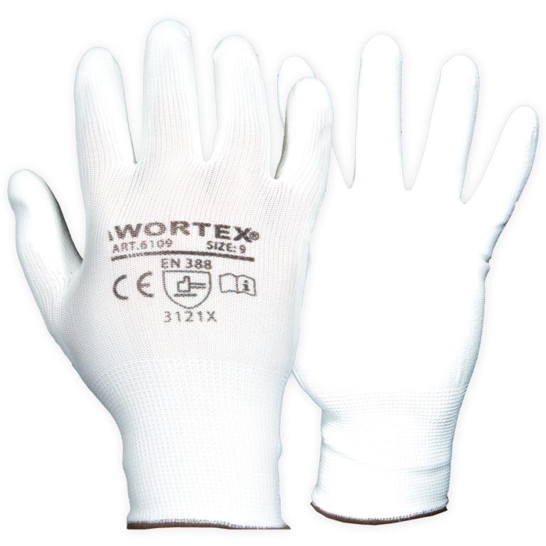 Nailonsõrmik PU kate peopesas valge nr10