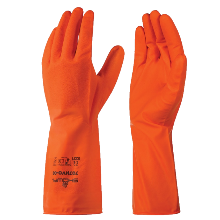 SHOWA nitriilkindad XL/10" 30cm 0,23mm oranž