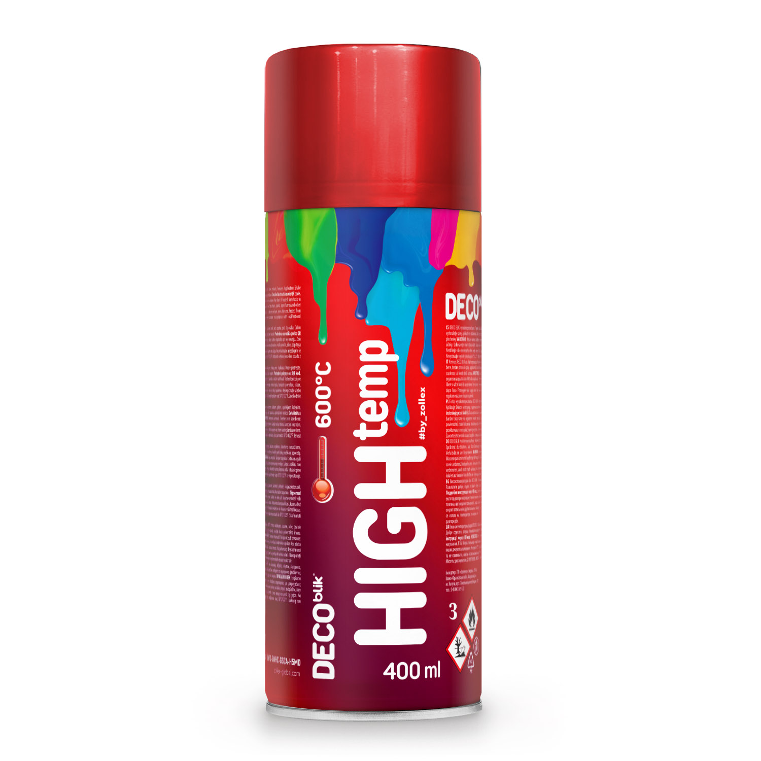 Zollex DecoBlik kuumuskindel värv 600° C, punane 400ml